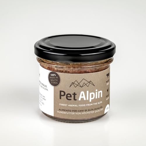 Pet Alpin hochwertiges Hundefutter aus Südtirol (100gr 24 Stück, Rind & Huhn) von Nature Pet