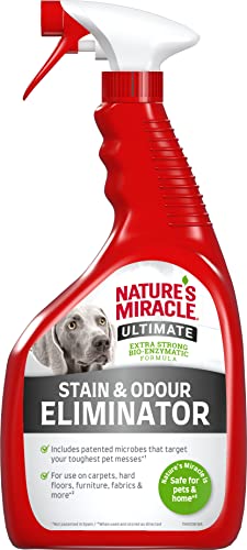 Nature’s Miracle Ultimativer Flecken- & Geruchsentferner Hund - Enzymreiniger für die Beseitigung hartnäckiger Flecken, Geruchsneutralisierer mit Frischeduft, 946 ml von Nature’s Miracle