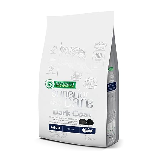 Nature's Protection Superior Care Dark Coat Geflügelfutter für Erwachsene Hunde Allen Rassen, 1.5kg Nature's Protection Superior Care Dark Coat Geflügelfutter für Erwachsene Hunde Allen Rassen, 1.5kg von Nature's Protection