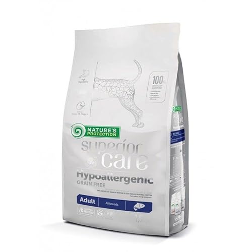 Nature's Protection Superior Care Hypo-Allergenic Dry Dog Food, Grain-Free Adult Food with Lachs, High Protein for sensitive Stomach, Skin Irritation Nature's Protection Superior Care Hypo-Allergenic Dry Dog Food, Grain-Free Adult Food with Lachs, High Protein for sensitive Stomach, Skin Irritation von Nature's Protection
