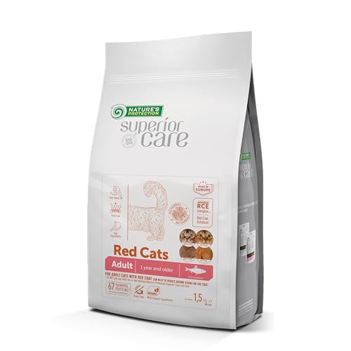 Nature's Protection Superior Care Red Cats getreidefreies Trockenfutter für Katzen mit Hering für ausgewachsene Katzen Aller Rassen, Keine Tränenflecken, Keine Haarballen, 1,5 kg. Nature's Protection Superior Care Red Cats getreidefreies Trockenfutter für Katzen mit Hering für ausgewachsene Katzen Aller Rassen, Keine Tränenflecken, Keine Haarballen, 1,5 kg. von Nature's Protection