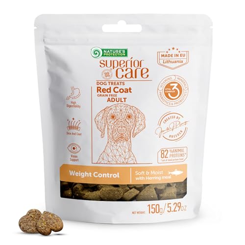 Nature's Protection Superior Care Red Coat Getreidefrei Gewichtskontrolle Leckerlis mit Hering für Erwachsene Hunde Aller Rassen 150g Nature's Protection Superior Care Red Coat Getreidefrei Gewichtskontrolle Leckerlis mit Hering für Erwachsene Hunde Aller Rassen 150g von Nature's Protection