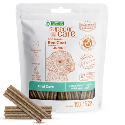 Nature's Protection Superior Care Red Coat Getreidefrei Zahnfleisch & Zahnpflege Leckerlis mit Insekten für Welpen Hunde Aller Rassen 150g Nature's Protection Superior Care Red Coat Getreidefrei Zahnfleisch & Zahnpflege Leckerlis mit Insekten für Welpen Hunde Aller Rassen 150g von Nature's Protection