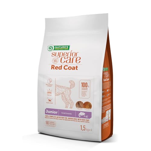Nature's Protection Superior Care Red Coat Grain Free Trockenfutter für kleine und kleine Hunde, mit Lachs, fleckenabweisend, hypoallergen mit Verstärkung des roten Fells, 1,5 kg. Nature's Protection Superior Care Red Coat Grain Free Trockenfutter für kleine und kleine Hunde, mit Lachs, fleckenabweisend, hypoallergen mit Verstärkung des roten Fells, 1,5 kg. von Nature's Protection