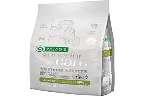 Nature's Protection – Superior Care – White Dogs Junior Small & Mini Getreidefrei mit Weißfisch 1,5 kg von Nature's Protection