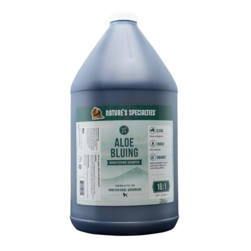 Nature's Specialties Aloe Bluing Hundeshampoo - Farbverstärkendes & Aufhellendes Shampoo für Hunde - Vergrößert Schwarzes & Weißes Fell - Tiefenreinigendes Shampoo für Haustiere, 3.8L von Nature?s Specialties Mfg