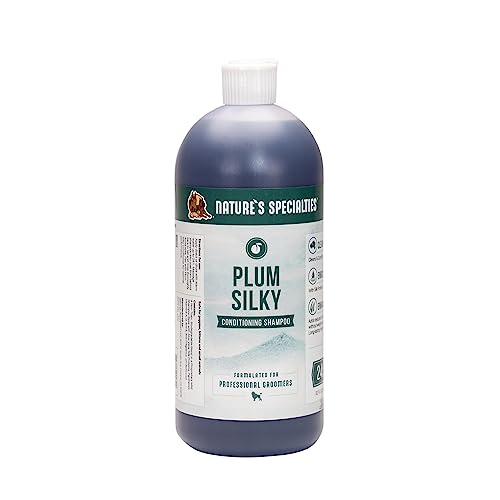 Nature's Specialties Plum Silky Hundeshampoo - Pflegendes & Desodorierendes Shampoo für Hunde - Texturgebendes Shampoo mit Seidenproteinen - Reinigt, Befeuchtet & Pflegt das Fell, 946ml Nature's Specialties Plum Silky Hundeshampoo - Pflegendes & Desodorierendes Shampoo für Hunde - Texturgebendes Shampoo mit Seidenproteinen - Reinigt, Befeuchtet & Pflegt das Fell, 946ml von Nature?s Specialties Mfg