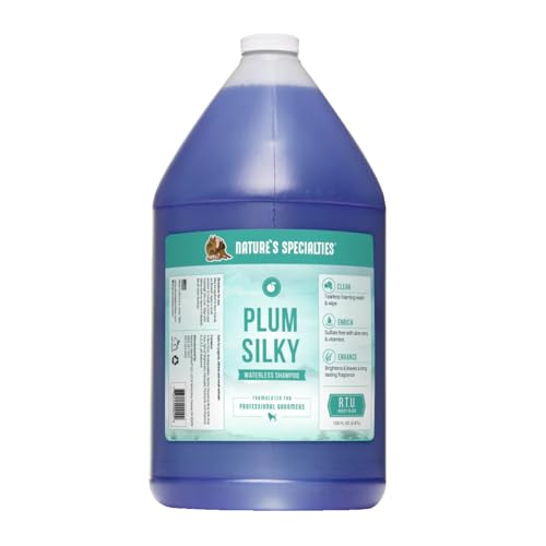 Nature's Specialties Plum Silky Waterless Foam Hundeshampoo - Trockenshampoo - Sanftes Schäumendes Gesichtswasser für Hunde - Tiefenreinigung & Pflege - Farbverstärkendes Shampoo, 3.8L von Nature?s Specialties Mfg