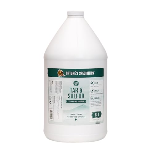 Nature's Specialties Tar & Sulfur Hundeshampoo - Medizinisches Shampoo für Juckende Haut - Stellt den Haarausfall Wieder Her und Lindert gereizte Haut - Beruhigende Formel, 3.8L Nature's Specialties Tar & Sulfur Hundeshampoo - Medizinisches Shampoo für Juckende Haut - Stellt den Haarausfall Wieder Her und Lindert gereizte Haut - Beruhigende Formel, 3.8L von Nature?s Specialties Mfg