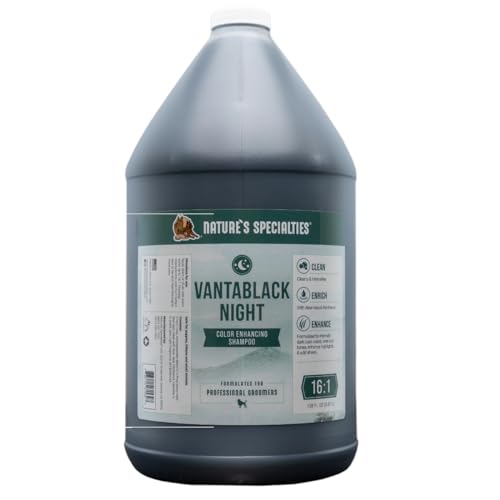Nature's Specialties Vantablack Night Hundeshampoo - Shampoo für Dunkles Fell für Hunde - Intensiviert Schwarze & Andere Dunkle Farben - Reinigt Gründlich & Pflegt - Kräuterduft, 3.8L Nature's Specialties Vantablack Night Hundeshampoo - Shampoo für Dunkles Fell für Hunde - Intensiviert Schwarze & Andere Dunkle Farben - Reinigt Gründlich & Pflegt - Kräuterduft, 3.8L von Nature?s Specialties Mfg