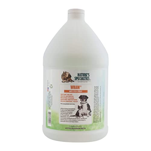 Nature's Specialties Wham Anti-Itch Spray für Hunde - Sofortige Linderung für gereizte Haut - Hilft bei Verbrennungen durch Bürsten & Scheren - Teebaumformel zur Beruhigung der Haut, 3.8L Nature's Specialties Wham Anti-Itch Spray für Hunde - Sofortige Linderung für gereizte Haut - Hilft bei Verbrennungen durch Bürsten & Scheren - Teebaumformel zur Beruhigung der Haut, 3.8L von Nature?s Specialties Mfg