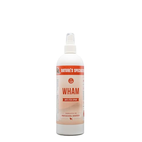 Nature's Specialties Wham Anti-Itch Spray für Hunde - Sofortige Linderung für gereizte Haut - Hilft bei Verbrennungen durch Bürsten & Scheren - Teebaumformel zur Beruhigung der Haut 473ml von Nature?s Specialties Mfg
