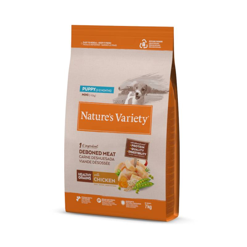 1 kg gratis! 7 kg / 10 kg Nature's Variety Mini - Healthy Grains Puppy Huhn 7 kg 1 kg gratis! 7 kg / 10 kg Nature's Variety Mini - Healthy Grains Puppy Huhn 7 kg von Nature’s Variety