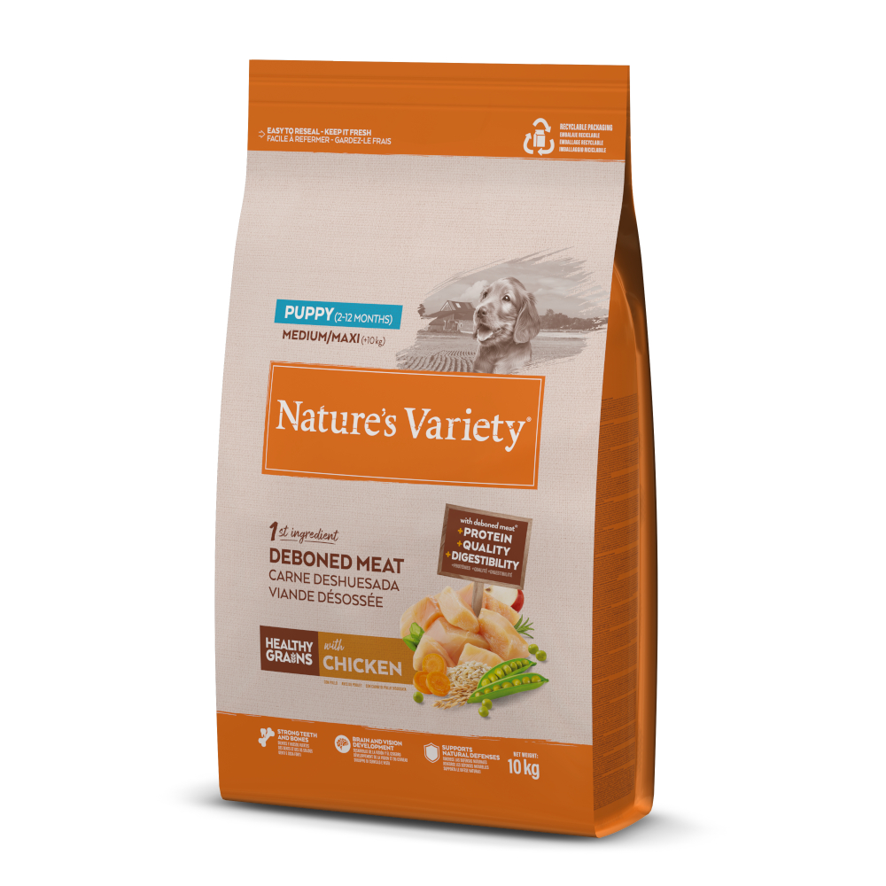 1 kg gratis! 7 kg / 10 kg Nature's Variety Mini - Healthy Grains Puppy Medium/Maxi Huhn 10 kg 1 kg gratis! 7 kg / 10 kg Nature's Variety Mini - Healthy Grains Puppy Medium/Maxi Huhn 10 kg von Nature’s Variety