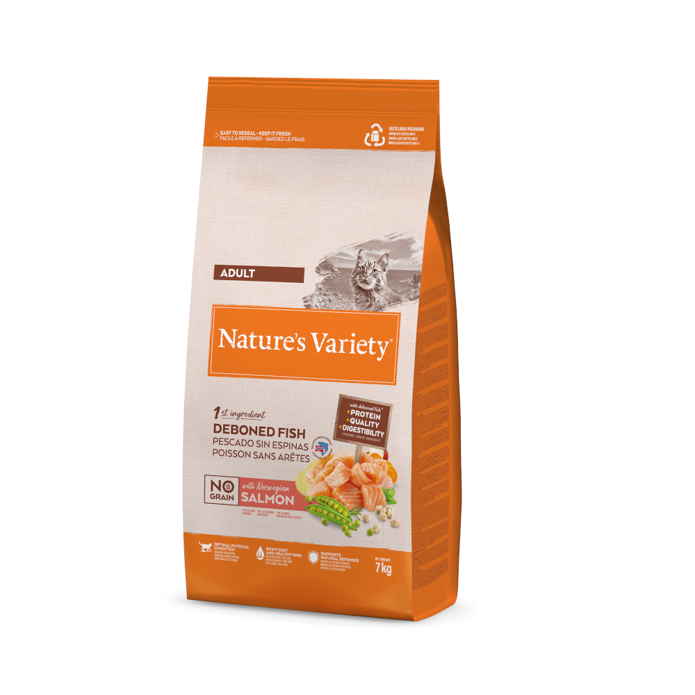 1 kg gratis! 7 kg Nature's Variety - No Grain Norwegischer Adult Lachs 1 kg gratis! 7 kg Nature's Variety - No Grain Norwegischer Adult Lachs von Nature’s Variety