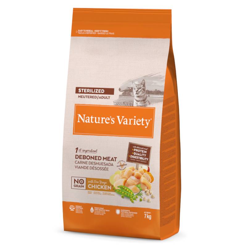 1 kg gratis! 7 kg Nature's Variety - No Grain Sterilized Adult Freilandhuhn von Nature’s Variety