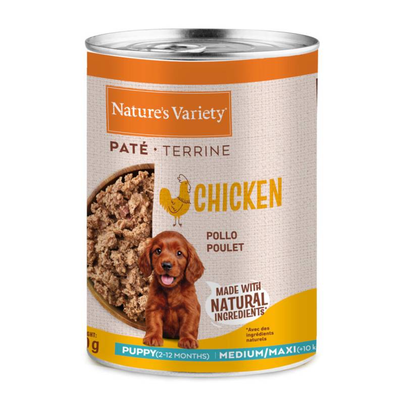 2 x Nature's Variety Nassfutter zum Sonderpreis! - (2 x 400 g) Paté Medium/Maxi Puppy Huhn von Nature’s Variety