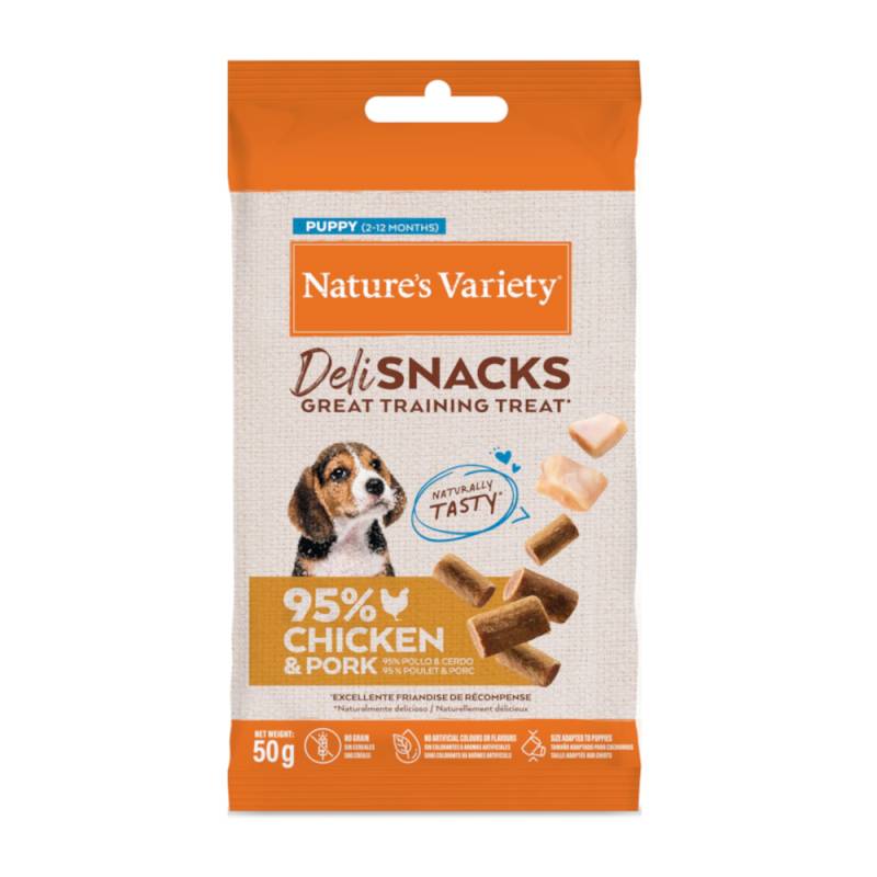 2 x Nature's Variety zum Sonderpreis! - Deli Snacks Junior mit Huhn 2 x (12 x 50 g) von Nature’s Variety