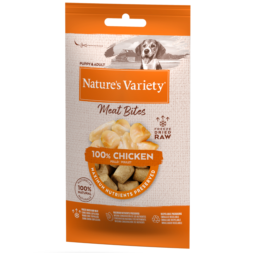 2 x Nature's Variety zum Sonderpreis! - Gefriergetrocknete Fleischhappen mit Huhn 2 x (20 x 20 g) von Nature’s Variety