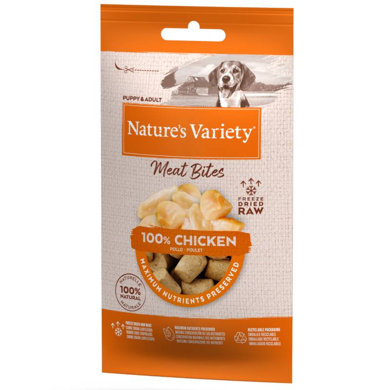 2 x Nature's Variety zum Sonderpreis! - Gefriergetrocknete Fleischhappen mit Huhn 2 x (20 x 20 g) von Nature’s Variety