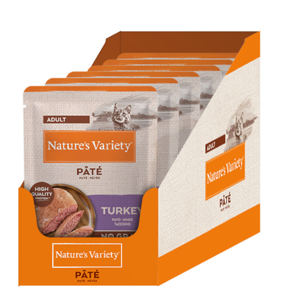 38 + 10 gratis! 48 x 70 g / 85 g Nature's Variety Adult - 48 x 70 g Paté No Grain: Truthahn von Nature’s Variety