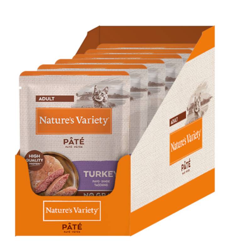 38 + 10 gratis! 48 x 70 g / 85 g Nature's Variety Adult - 48 x 70 g Paté No Grain: Truthahn von Nature’s Variety
