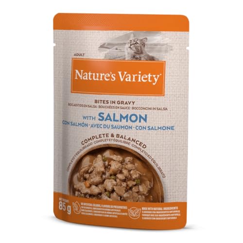 Nature's Variety Chunks Snacks in Sauce - Nassfutter für Katzen mit Lachs: 85 g von Nature's Variety