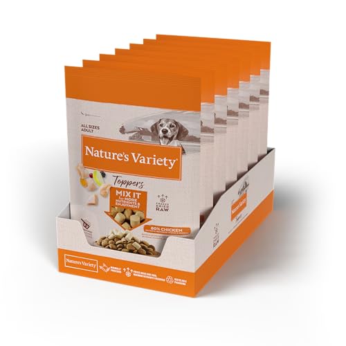 Nature's Variety Freeze Dried Gefriergetrocknete Hühnchen-Toppers für Hunde, Box mit 7 x 40 g von Nature's Variety