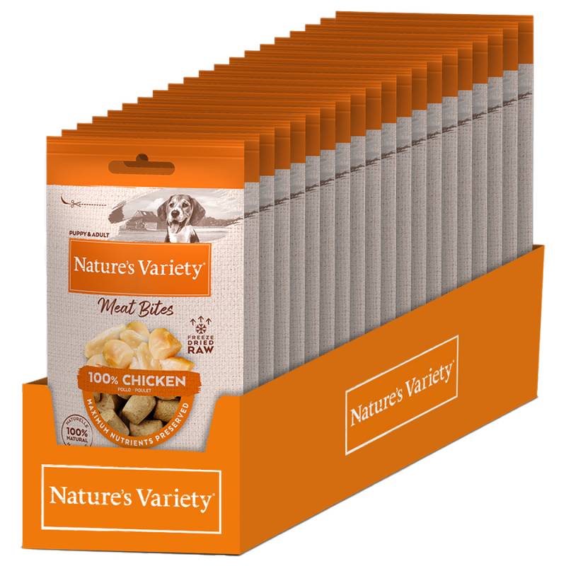 Nature's Variety Gefriergetrocknete Fleischhappen für Hunde - Huhn 20 x 20 g von Nature’s Variety