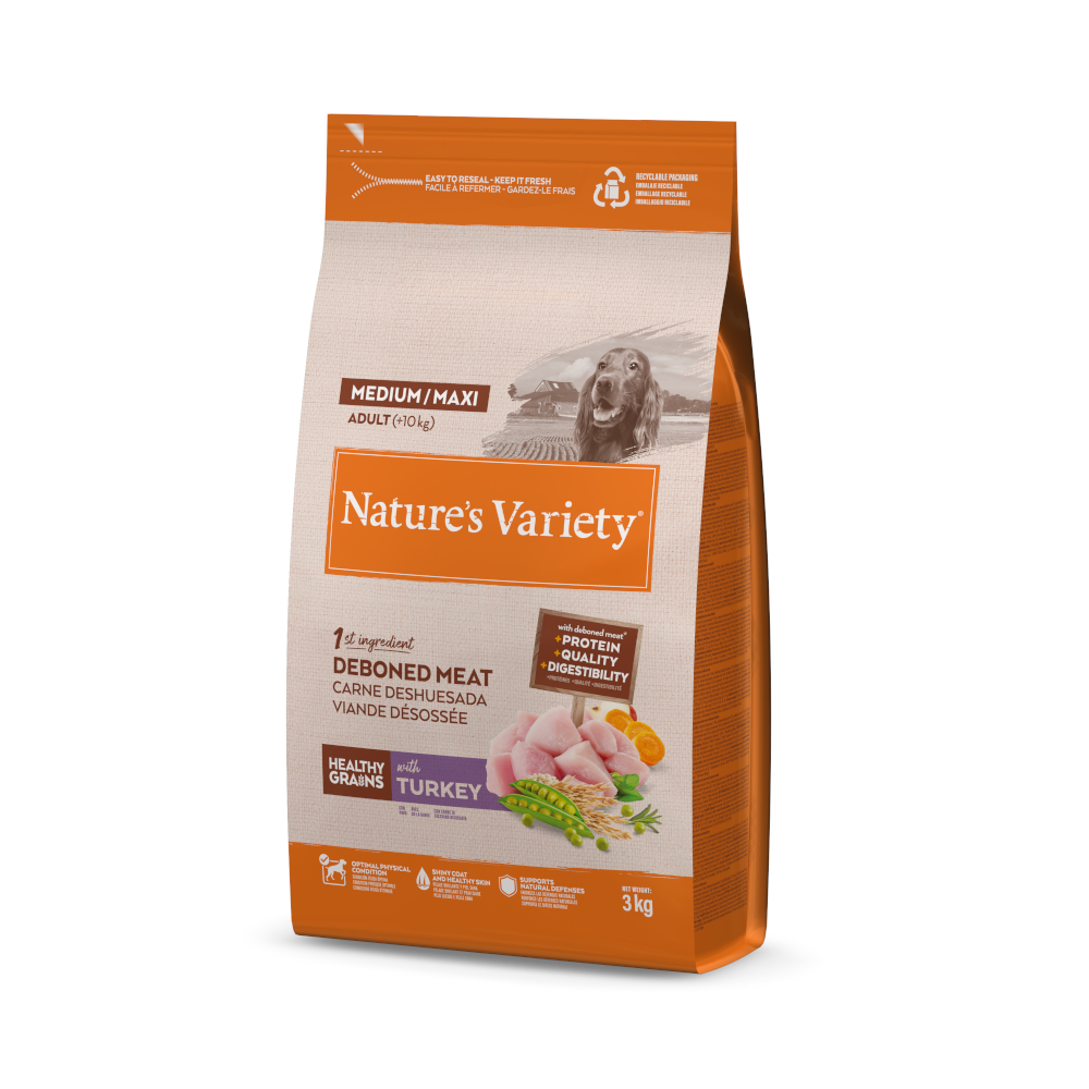 Nature's Variety Healthy Grains Adult Medium/Maxi Truthahn - 3 kg Nature's Variety Healthy Grains Adult Medium/Maxi Truthahn - 3 kg von Nature’s Variety