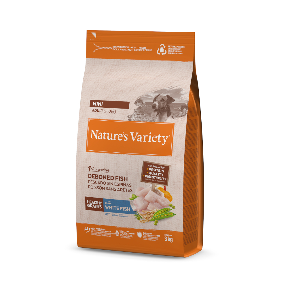 Nature's Variety Healthy Grains Mini Adult Weißfisch - Sparpaket: 2 x 3 kg von Nature’s Variety