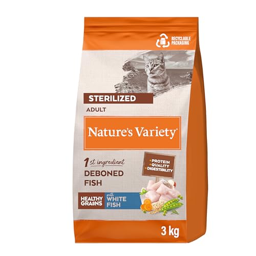 Nature's Variety Healthy Grains – Trockenfutter für sterilisierte Katzen – Weißfisch – 3 kg Nature's Variety Healthy Grains – Trockenfutter für sterilisierte Katzen – Weißfisch – 3 kg von Nature's Variety