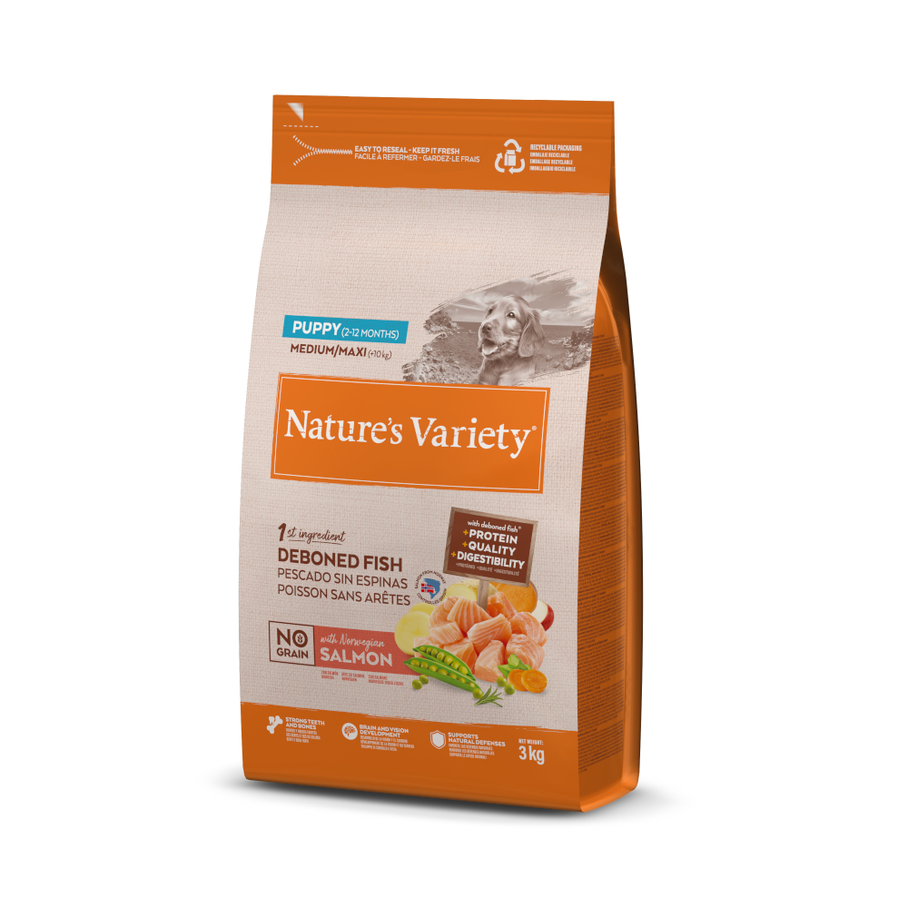 Nature's Variety No Grain Puppy Medium/Maxi Lachs - Sparpaket: 2 x 12 kg Nature's Variety No Grain Puppy Medium/Maxi Lachs - Sparpaket: 2 x 12 kg von Nature’s Variety