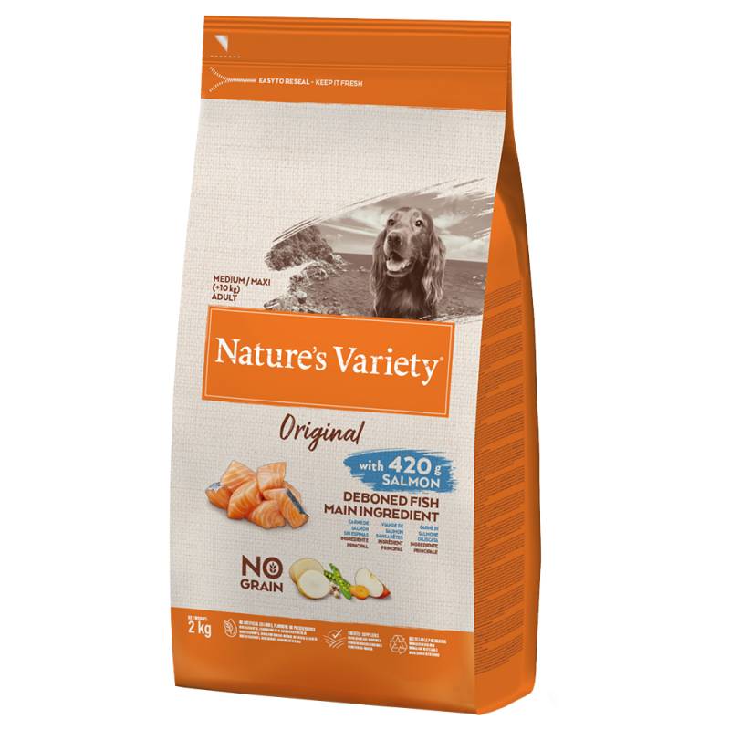 Nature's Variety Original No Grain Medium/Maxi Adult Lachs - Sparpaket: 2 x 2 kg von Nature’s Variety