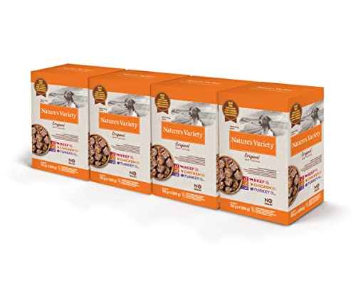 Nature's Variety Original No Grain Multipack Paté für Erwachsene Hunde Mini – 4 Multipacks à 150 g x 4 – 2,4 kg von Nature's Variety