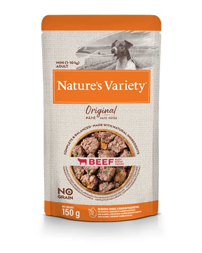 Nature's Variety Original No Grain Naschkatzen für ausgewachsene Hunde Mini mit Rindfleisch, Dose 8 x 150 g von Nature's Variety
