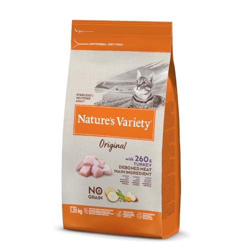 Nature's Variety Original No Grain Trockenfutter für ausgewachsene Katzen, ohne Getreide, ohne Knochen, 1,25 kg von Nature's Variety