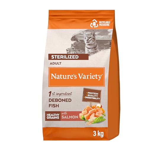 Nature's Variety Original Trockenfutter für ausgewachsene Katzen, sterilisiert, Lachs, ohne Gräten, 3 kg von Nature's Variety