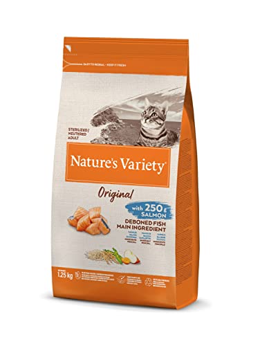 Nature's Variety Original – Trockenfutter für ausgewachsene Katzen, sterilisiert mit Lachs, ohne Kanten, 1,25 kg von Nature's Variety