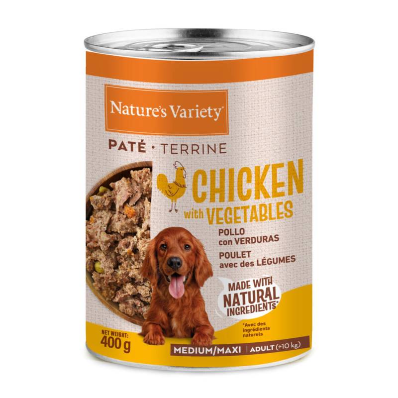 Nature's Variety Paté Medium/Maxi Adult - Sparpaket: Huhn (12 x 400 g) von Nature’s Variety