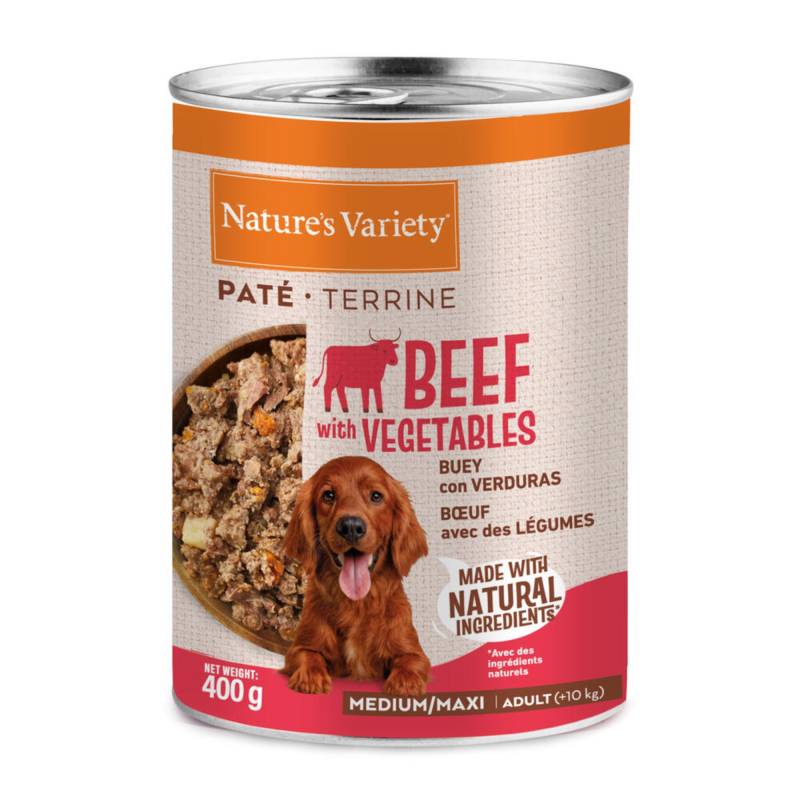 Nature's Variety Paté Medium/Maxi Adult - Sparpaket: Rind (12 x 400 g) von Nature’s Variety
