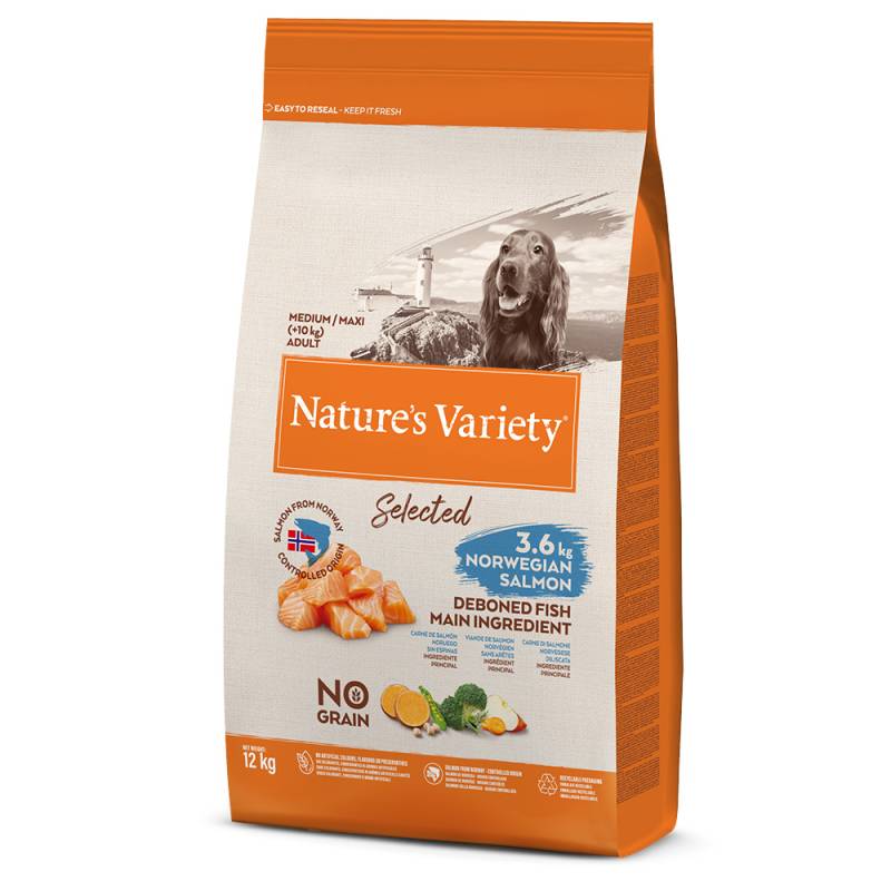 ​​​​​​​Nature's Variety Selected Medium / Maxi Adult Norwegischer Lachs - 12 kg von Nature’s Variety