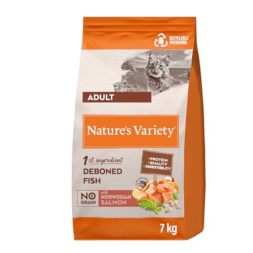 Nature's Variety Selected Trockenfutter für ausgewachsene Katzen, getreidefrei, norwegischer Lachs, ohne Gräten, 7 kg von Nature's Variety