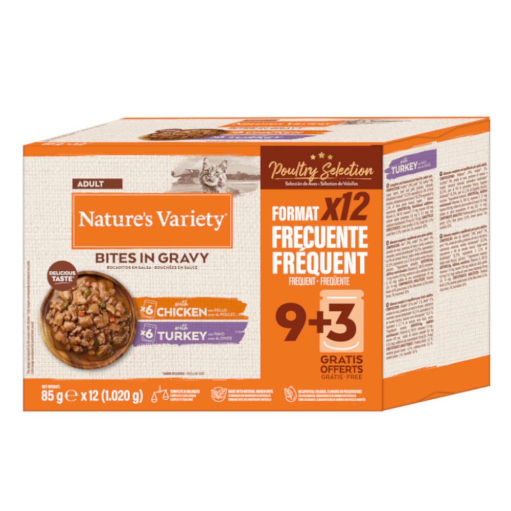Sparpaket Nature's Variety Bites in Soße 48 x 85 g - Geflügel-Auswahl (2 Sorten) von Nature’s Variety