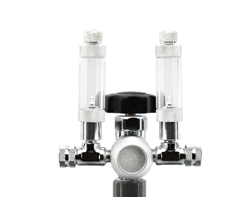 CO2 Regulator | Blasenzähler ohne Magnetventil | Aquarium CO2-Regler & Druckminderer | Passend für gängigen CO2 Flachen | 2 Blasenazähler. ohne Magnetventil | Größe:M von NatureHolic