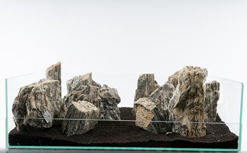 Glimmer Wood Rock | Echter Stein Aquarium Deko | Naturstein für natürliche Aquarienlandschaft | 1 Stein | Größe M von NatureHolic