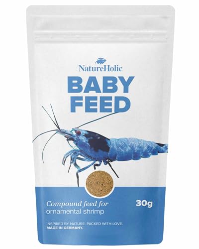 NatureHolic - Babyfeed Aufzuchtgarnelenfutter - Aufzucht Futter für Babygarnelen I Made in Germany I für gesundes Wachstum I Frei von Fischmehl und minderwertigen Tiermehlen von NatureHolic