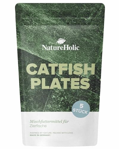 NatureHolic CatfishPlates - 100% Natürliche Algenplatten für Saugwelse & Aufwuchsfresser im Aquarium - Handgeerntet & Schonend Getrocknet - Mit Vitaminen, Mineralien & Jod von NatureHolic
