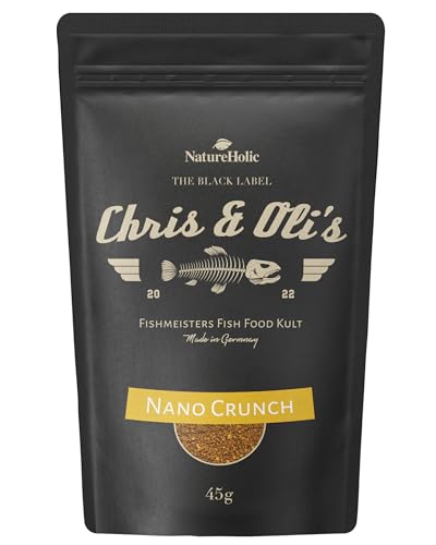 Chris und Olis - Nano Crunch - Hauptfutter für Nanofische - für heranwachsende größere Fische Aufzuchtfutter - kein Fischmehl - hochwertige Zutate - 45g von NatureHolic