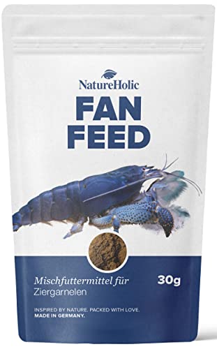 NatureHolic - Fächerfeed I Fächergarnelen Futter I Staubfutter speziell für Fächergarnelen I hohem Fettanteil 11% I Proteine von Wirbellosen, Mikrooganismen und Algen I 30g von NatureHolic